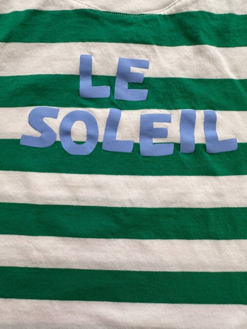 Cotton On Kids Le Soleil Green White Striped T-Shirt Size 4